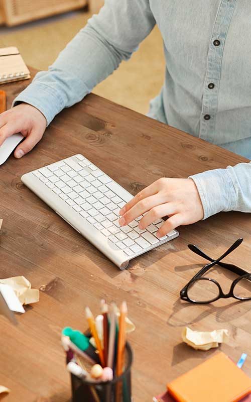 Designer working on his laptop