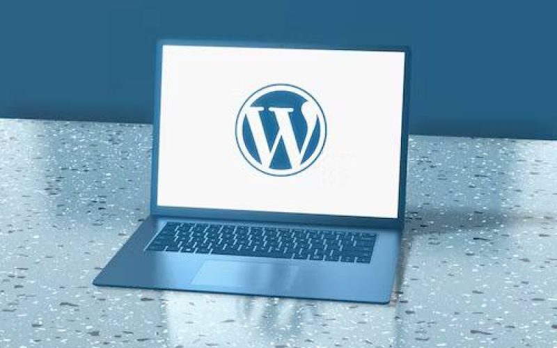 Wordpress logo on laptop